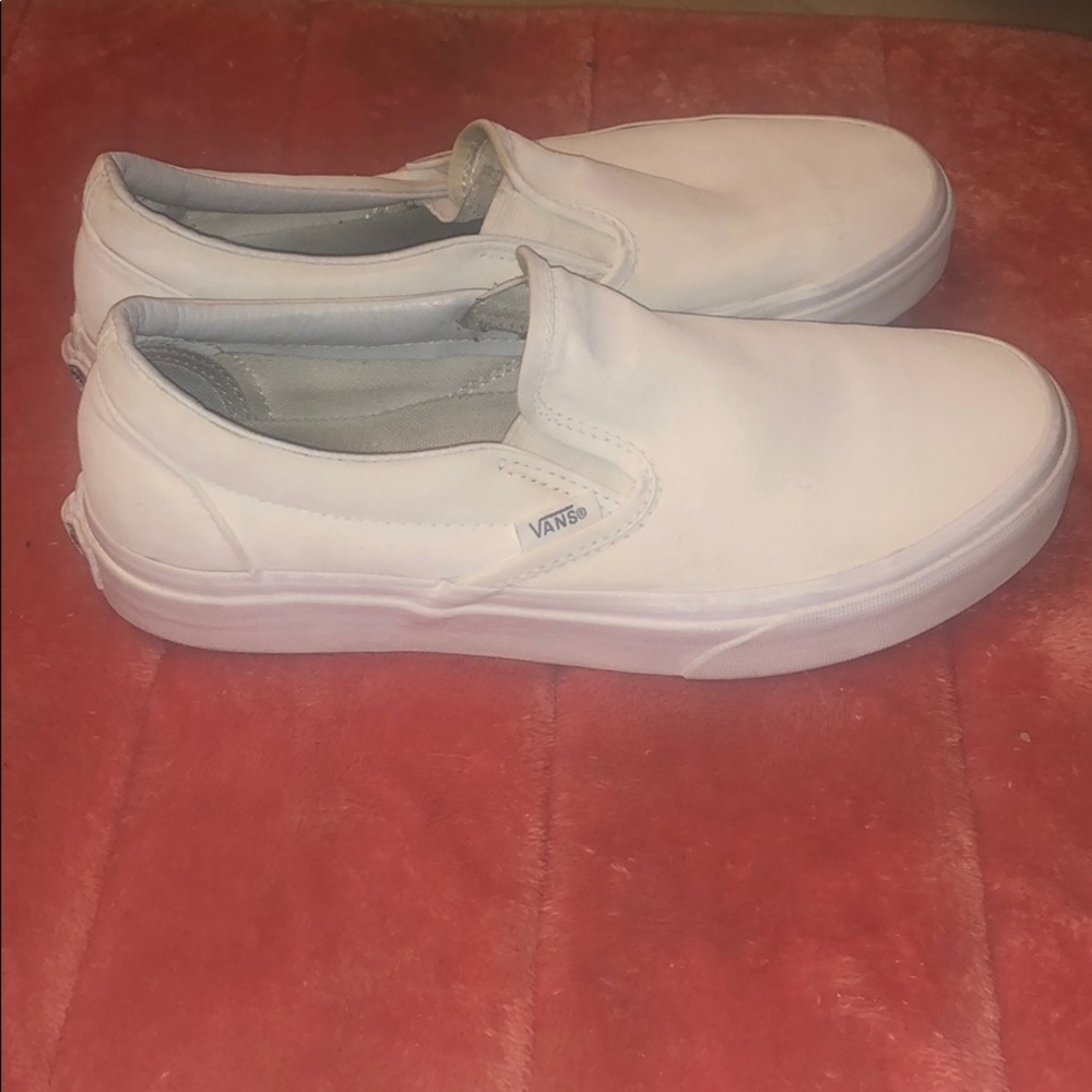 White slip on vans